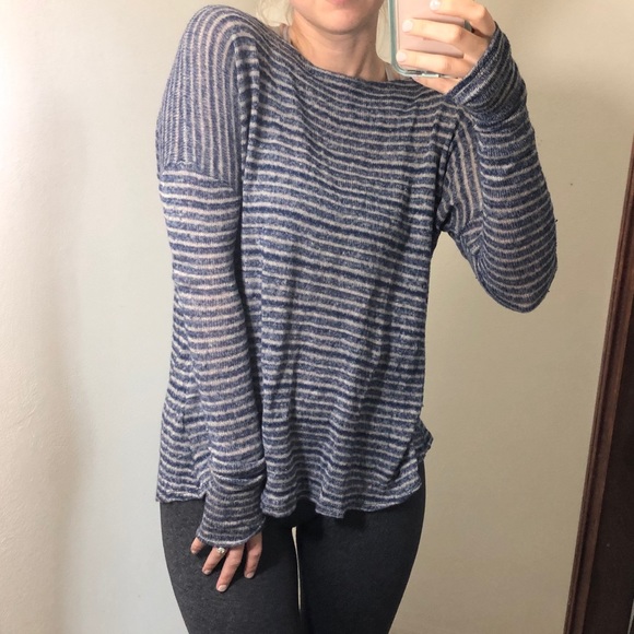 Brandy Melville Sweaters - {Brandy Melville} Blue Stripe Knit Sweater